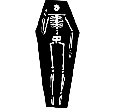 Skeleton in Coffin Sticker - TenStickers