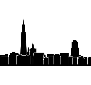 Skyline sticker cityscape outline - TenStickers