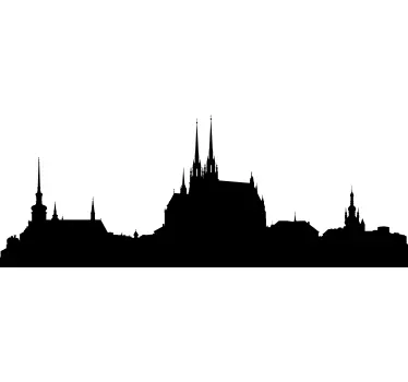 Skyline sticker prague city silhouette - TenStickers