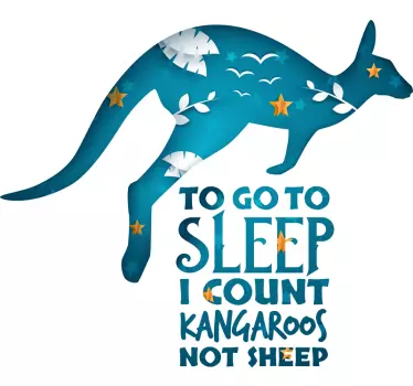 Sleep Count Kangaroo Text Sticker - TenStickers