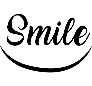 Vinyl text smile happy face motivational wall sticker - TenStickers