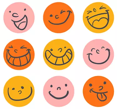 Smiling Faces Stickers - TenStickers