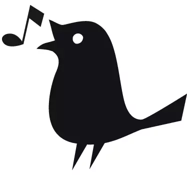 Song Bird Blackboard Sticker - TenStickers