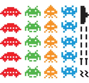 Space Invaders Wall Sticker - TenStickers