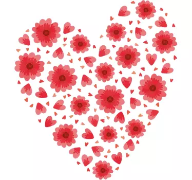 spring heart love wall decal - TenStickers