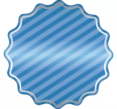 Striped Customisable Blue Label Sticker - TenStickers