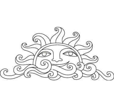 Sun & Waves Wall Sticker - TenStickers