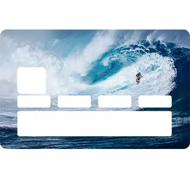Surfer waves credit card sticker - TenStickers