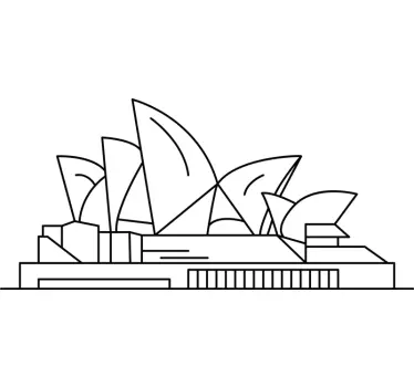 Sydney Opera House Silhouette Sticker - TenStickers