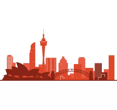 Sydney Skyline Silhouette Sticker - TenStickers