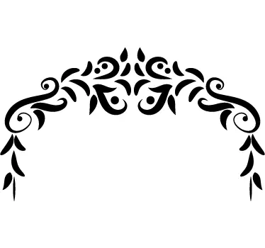 Symmetrical Ornament Headboard Wall Decal - TenStickers