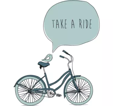 Take a Ride Bicycle Decal - TenStickers