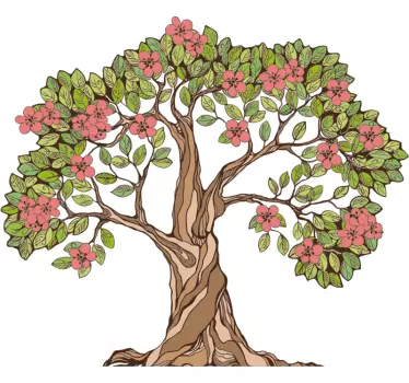 tree with spring colors tree wall decal - TenStickers