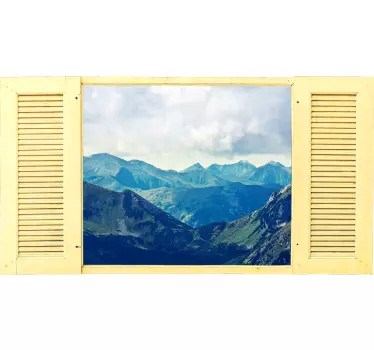 Trompe l'oeil mountains visual effects wall sticker - TenStickers