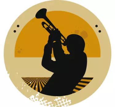 Trumpeter Silhouette Circular Decal - TenStickers