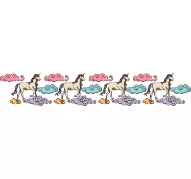 unicorn border decal - TenStickers