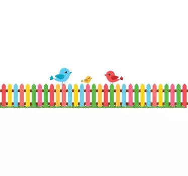 Valance colorful fence border sticker - TenStickers