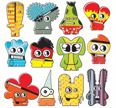 Various Friendly Monsters Kids Decal - TenStickers