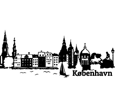 Vinilo skyline Copenhagen silhouette sticker - TenStickers