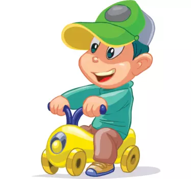 Wall sticker for kids happy child riding - TenStickers