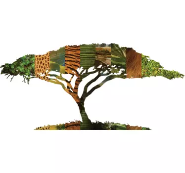 Wall sticker jungle animal tree - TenStickers