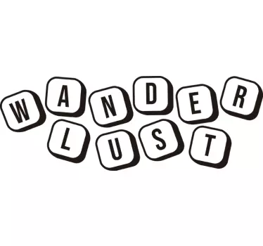 Wanderlust Text Design quote sticker - TenStickers