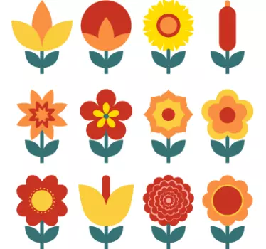 Warm Flowers Decal Collection - TenStickers