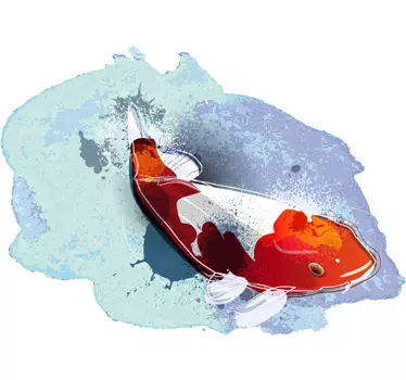 Water Colour Koi Fish Wall Sticker - TenStickers