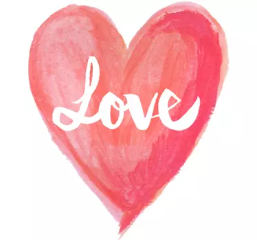 Water Colour Love Heart Sticker - TenStickers