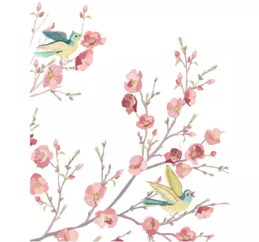 Watercolour Birds Wall Sticker - TenStickers