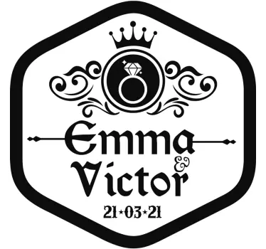 Wedding sticker elegant couple emblem - TenStickers