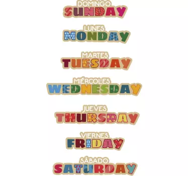 Week days in English educational sticker - TenStickers