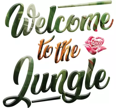 Welcome to the Jungle Lyric Wall Decal - TenStickers
