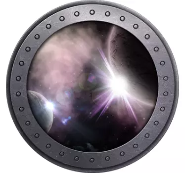 Window to space glass door sticker - TenStickers