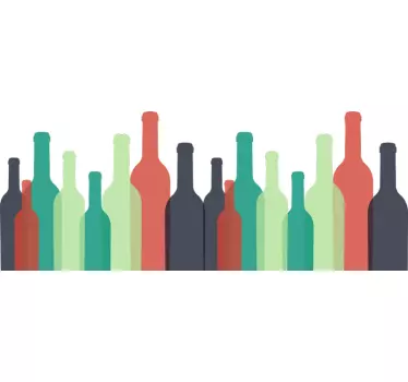 Kitchen wall sticker wine bottles - TenStickers