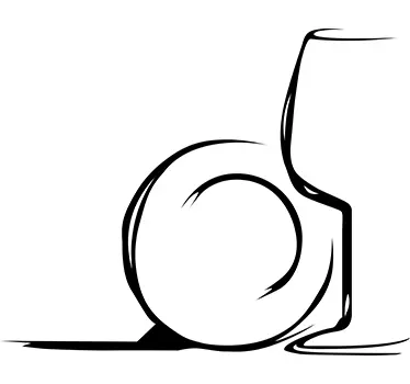 Wine Glass and Plate Sticker - TenStickers