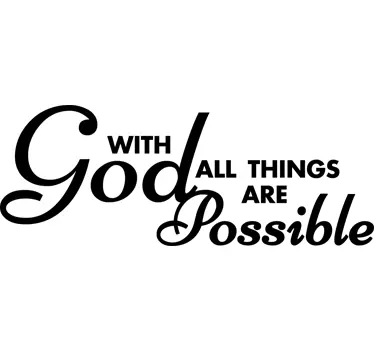 With God All Things Wall Sticker - TenStickers