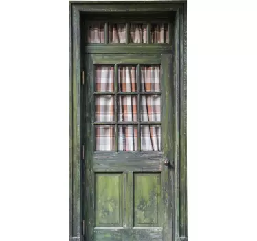 Wooden door wall mural decal - TenStickers