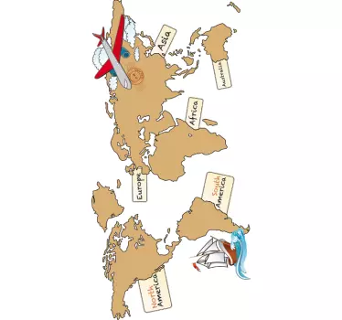 World Map Kids Decal - TenStickers