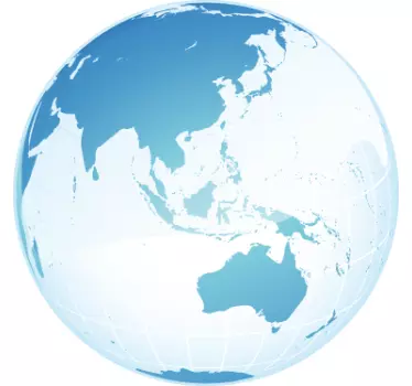 World Map of Asia and Oceania Sticker - TenStickers