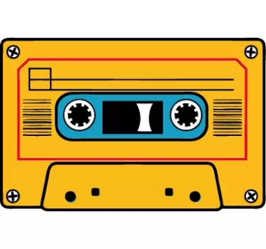 Yellow Cassete Sticker - TenStickers