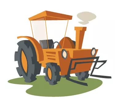 Yellow Tractor Wall Sticker - TenStickers