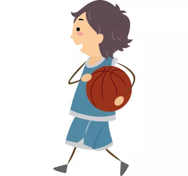 Young Basketball Player Kids Sticker - TenStickers