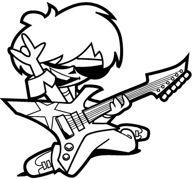 Young Rock Guitarist Kids Sticker - TenStickers