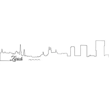Zurich Skyline Wall Sticker - TenStickers