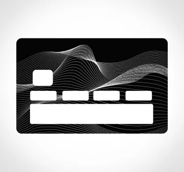 3d abstract black wave credit card sticker - TenStickers