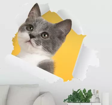 3D Cat Sticker wall decor - TenStickers