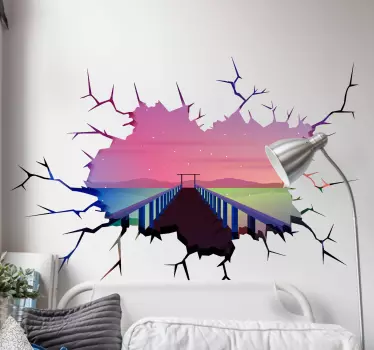3D Stars bridge visual effects wall sticker - TenStickers