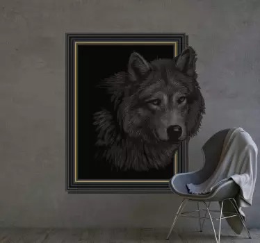 3D wolf visual effects wall decal - TenStickers