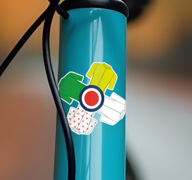 4 cycling jersey and circle bike sticker - TenStickers